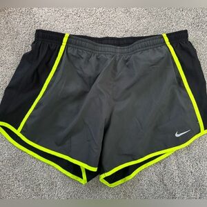 Nike Black and Neon Yellow Sports Shorts